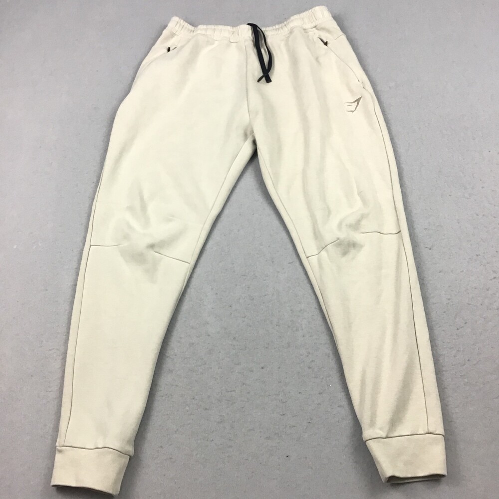 Gymshark Pants Men Medium Beige Solid Rest Day Knit Jogger Sweatpants M